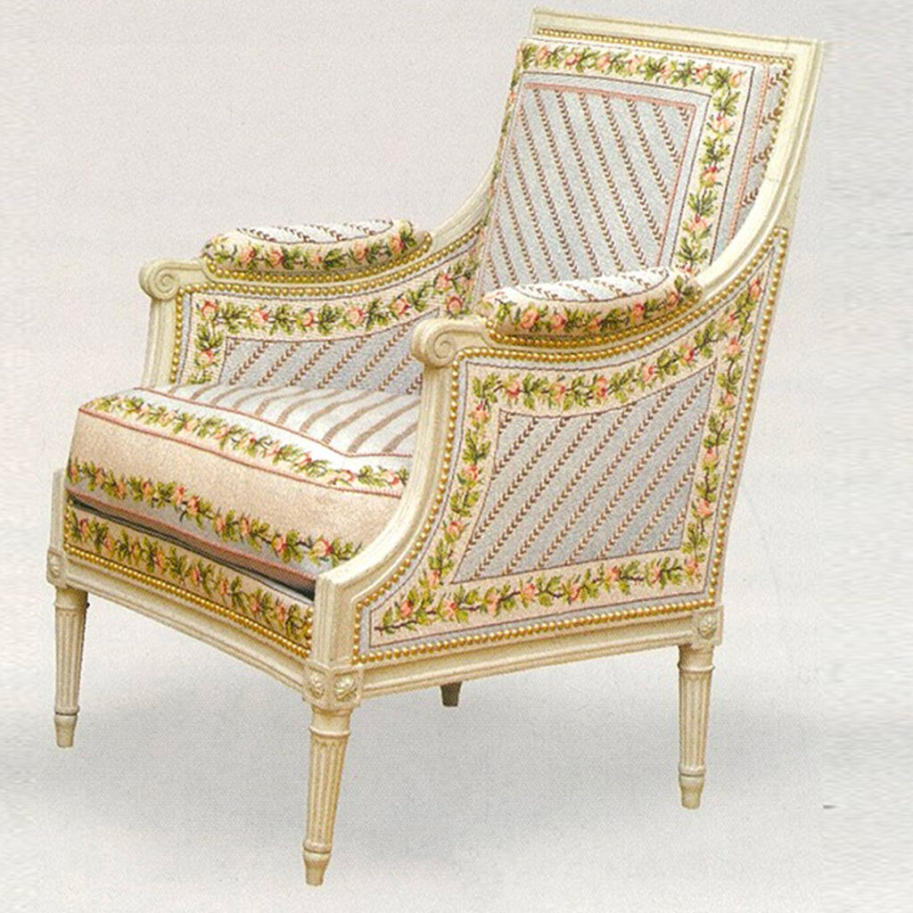 Bergère en bois sculpté LouisXVI (2), Musée du Louvre