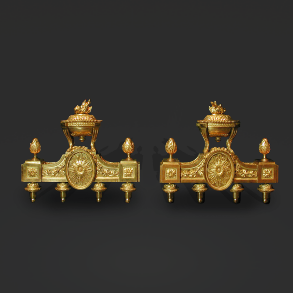 Met Paire de chenets epoque LouisXVI