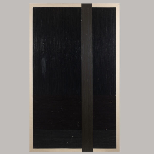 GREGOR HILDEBRANDT (1974) Kiss me goodbye…(Cure) 2008 191,5 x 116,5 cm Bandes magnétiques sur toile