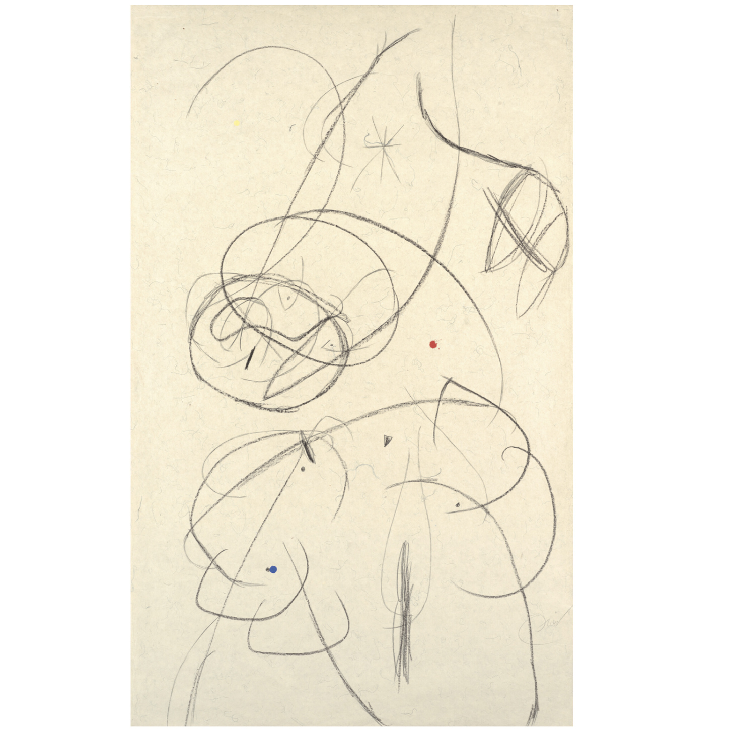 Joan Miró (1893-1983) Personnage, oiseau, étoile 7 avril 1978