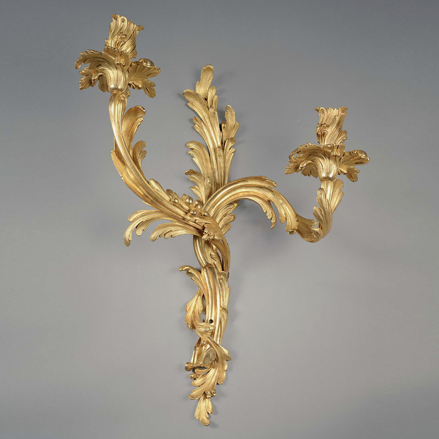 Paire d'appliques en bronze doré, époque Louis XV