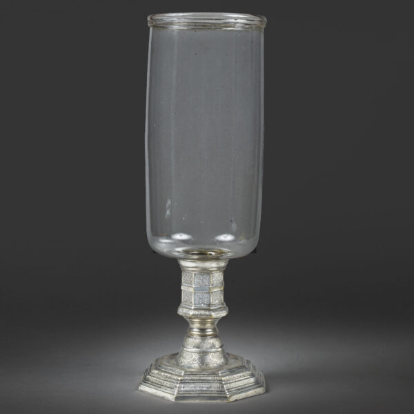 Flambeau-photophore en bronze argenté