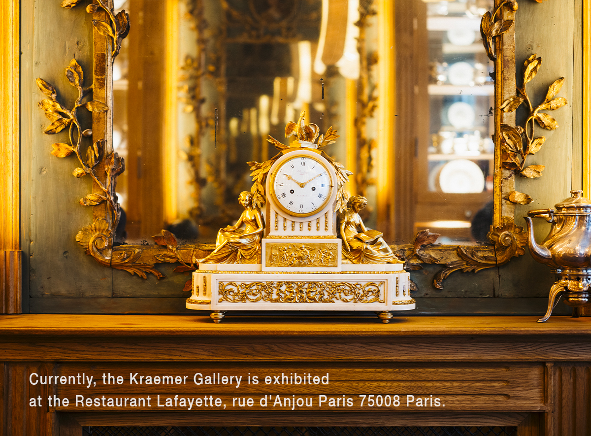 Currently, the Kraemer Gallery is exhibitedat the Restaurant Lafayette, rue d'Anjou Paris 75008 Paris.