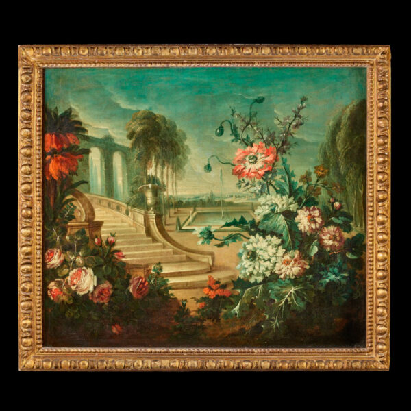 Huile sur toile Architecture et paysage imaginaire École française Première partie du 18e siècle