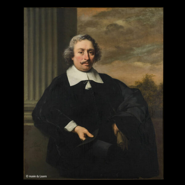 Portrait d'homme tenant un chapeau 1662, Ferdinand Bol Pays-Bas, École de MNR 493 Département des Peintures