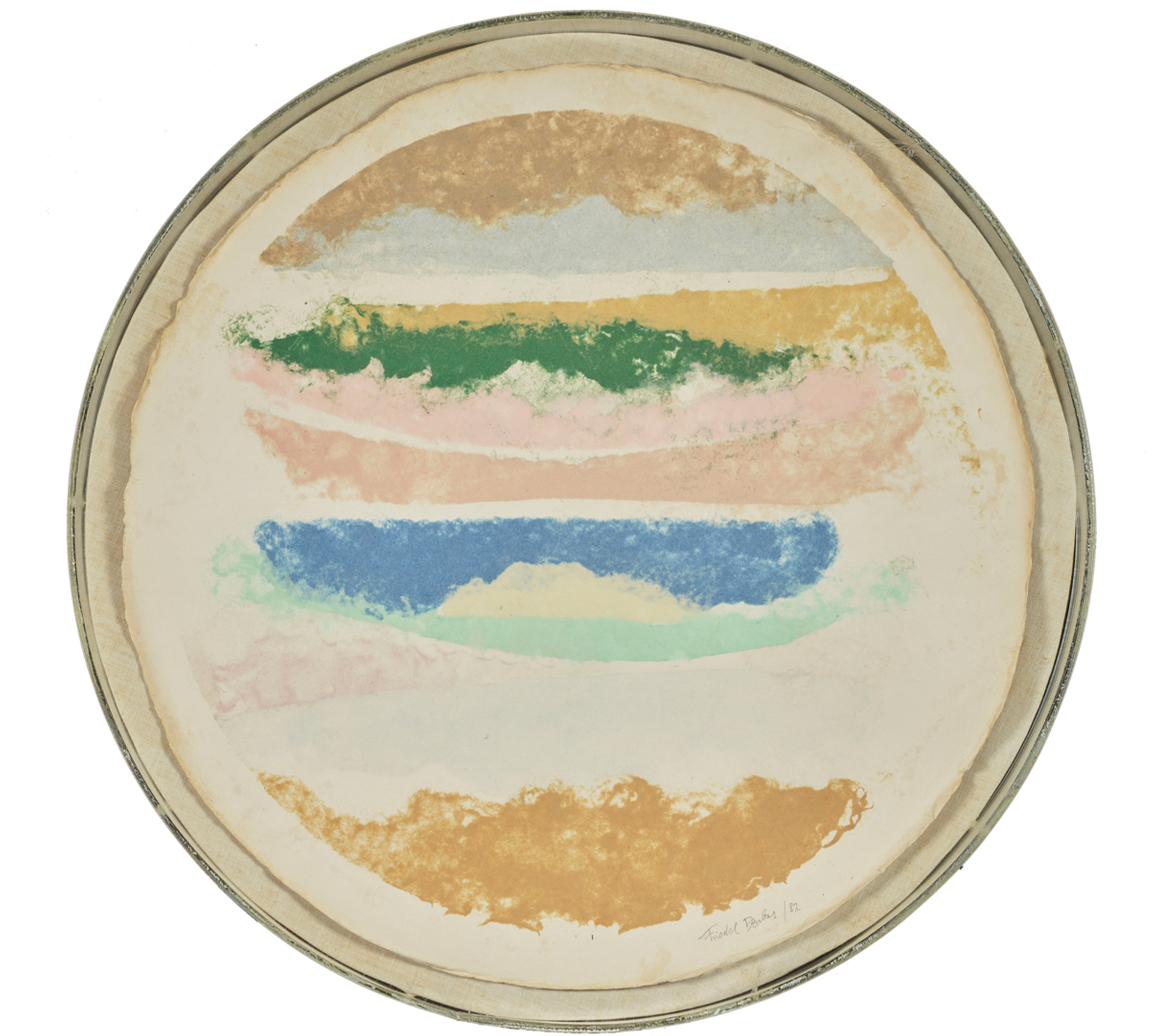 Friedel Dzubas (1915-1994) Tondo 1982 Aquarelle sur papier marouflée sur toile Friedel Dzubas (1915-1994) Tondo 1982 Aquarelle sur papier marouflée sur toile