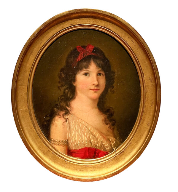 Portrait d’une jeune fille Fin XVIIIe siècle Huile sur toile